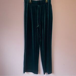 Susan Graver QVC MP Velvet Green Pants Pull On Wide Leg